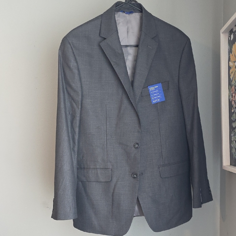 🆕️ Apt. 9 Gray Blazer Regular Fit 40R NWT NWT - image 1